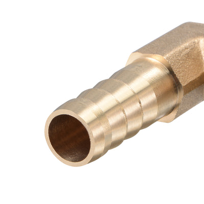 Harfington Uxcell Brass Hose Barb Fitting Elbow 14mm x G1/2 Female Pipe Connector