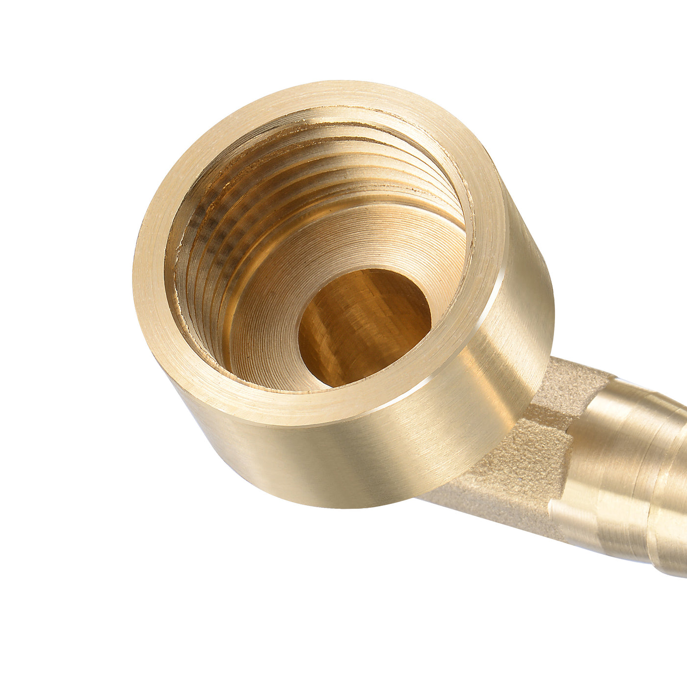 Uxcell Uxcell Brass Hose Barb Fitting Elbow 14mm x G1/2 Female Pipe Connector