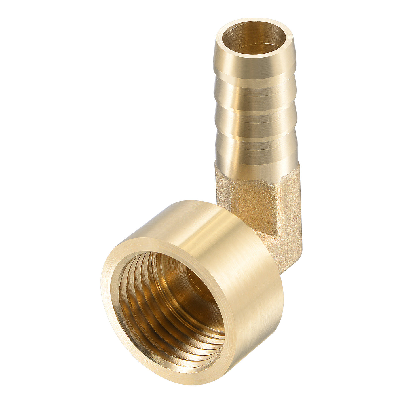 Uxcell Uxcell Brass Hose Barb Fitting Elbow 14mm x G1/2 Female Pipe Connector