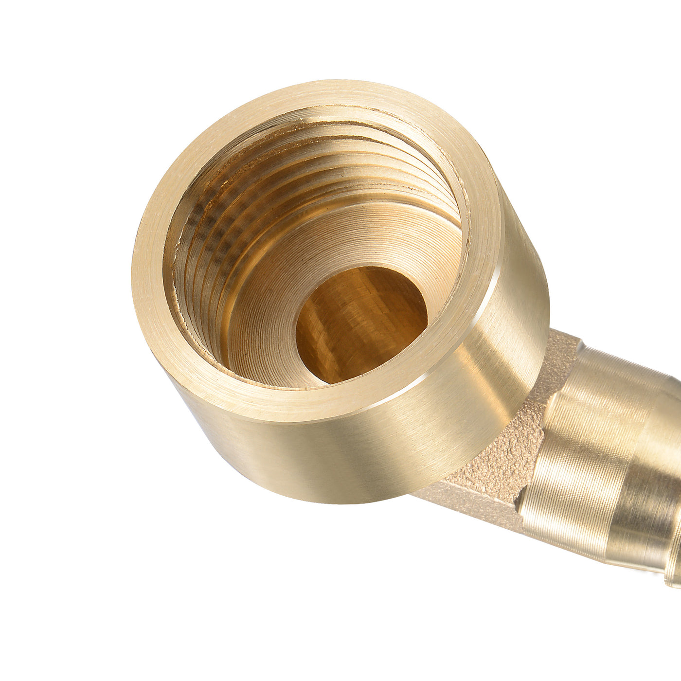 Uxcell Uxcell Brass Hose Barb Fitting Elbow 14mm x G1/2 Female Pipe Connector