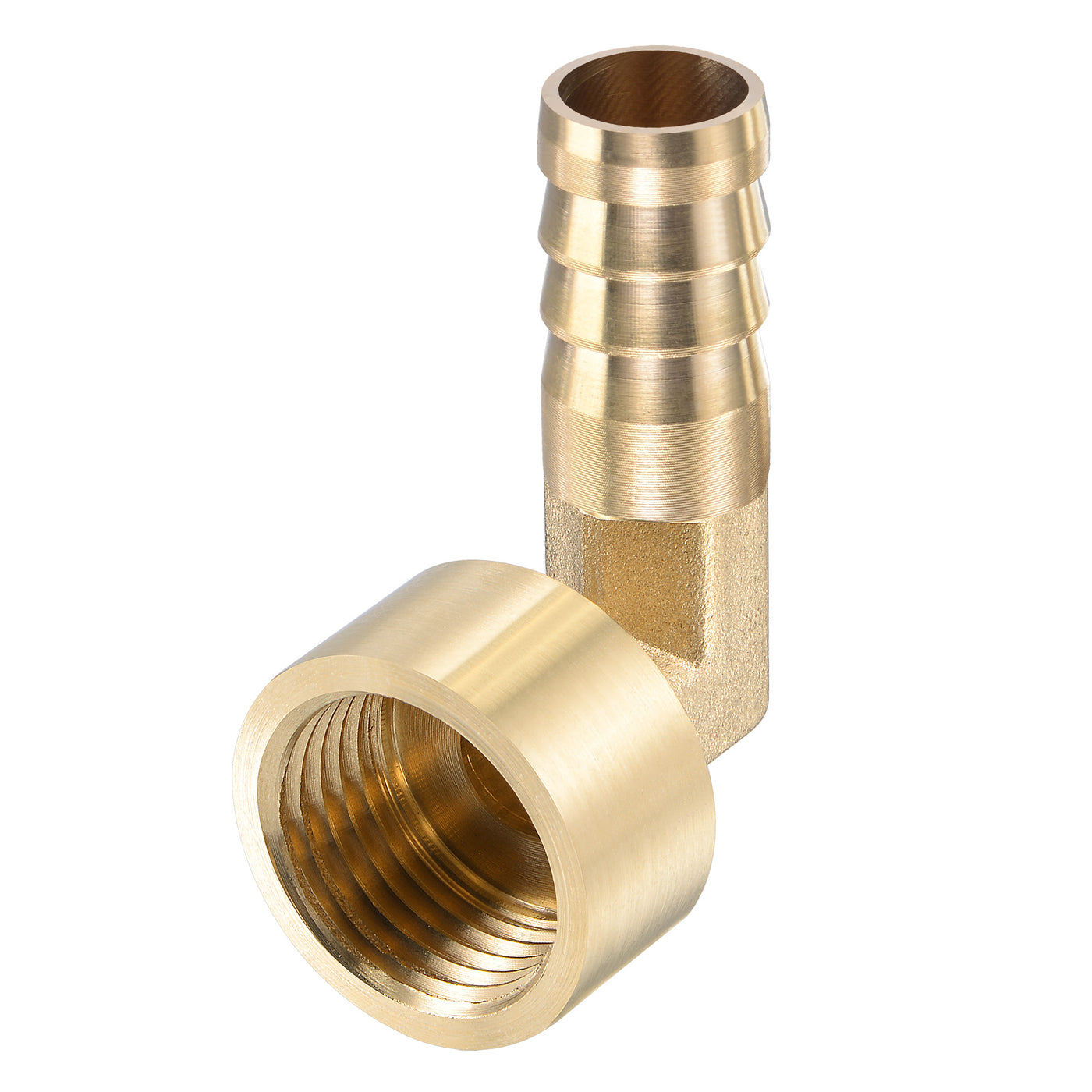 Uxcell Uxcell Brass Hose Barb Fitting Elbow 14mm x G1/2 Female Pipe Connector