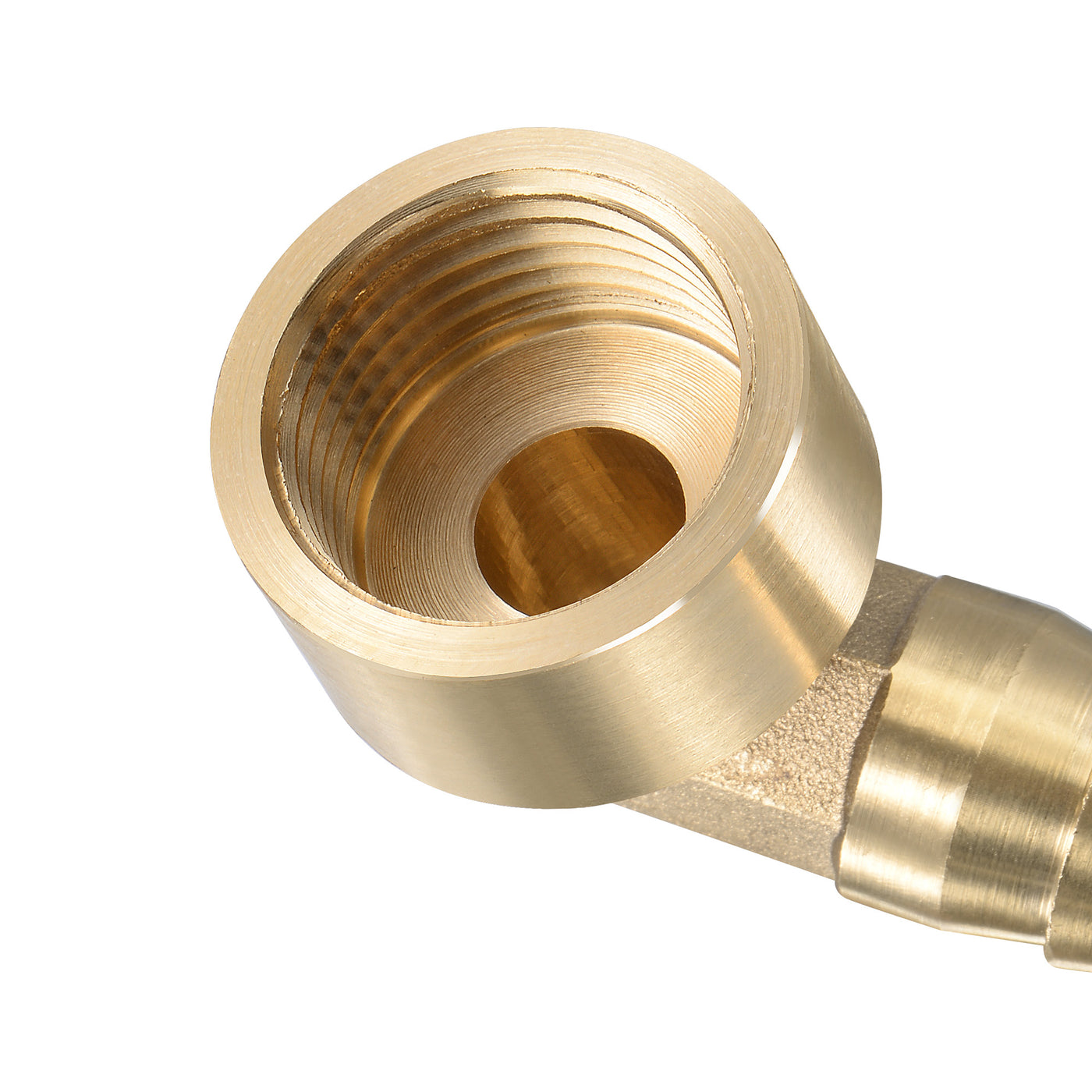 Uxcell Uxcell Brass Hose Barb Fitting Elbow 14mm x G1/2 Female Pipe Connector