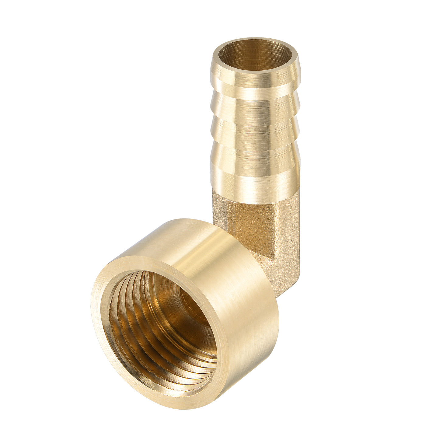 Uxcell Uxcell Brass Hose Barb Fitting Elbow 14mm x G1/2 Female Pipe Connector