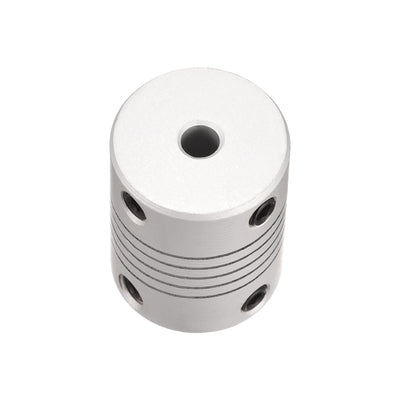 Harfington Uxcell 4mm to 8mm Aluminum Alloy Shaft Coupling Flexible Coupler L25xD19 Silver,5pcs