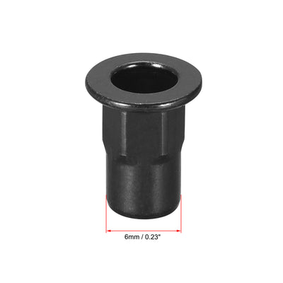 Harfington Uxcell Rivet Nuts Half Hexagonal Carbon Steel Flat Head Threaded Nuts