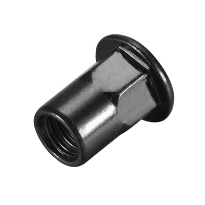 Harfington Uxcell Rivet Nuts Half Hexagonal Carbon Steel Flat Head Threaded Nuts