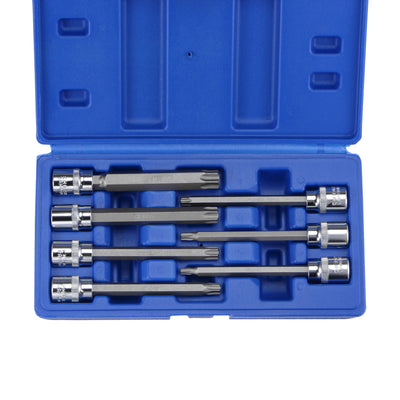 Harfington Uxcell 3/8" Drive x T25 T30 T40 T45 T50 T55 T60 Torx Bit Socket Set, CR-V Bits & Sockets 110mm Length (For Hand Use Only) 7-Piece