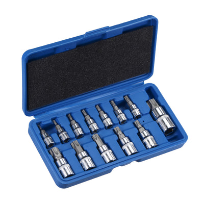 Harfington Uxcell T8 - T70 Torx Bit Socket Set, CR-V Bits & Sockets (For Hand Use Only) 13-Piece