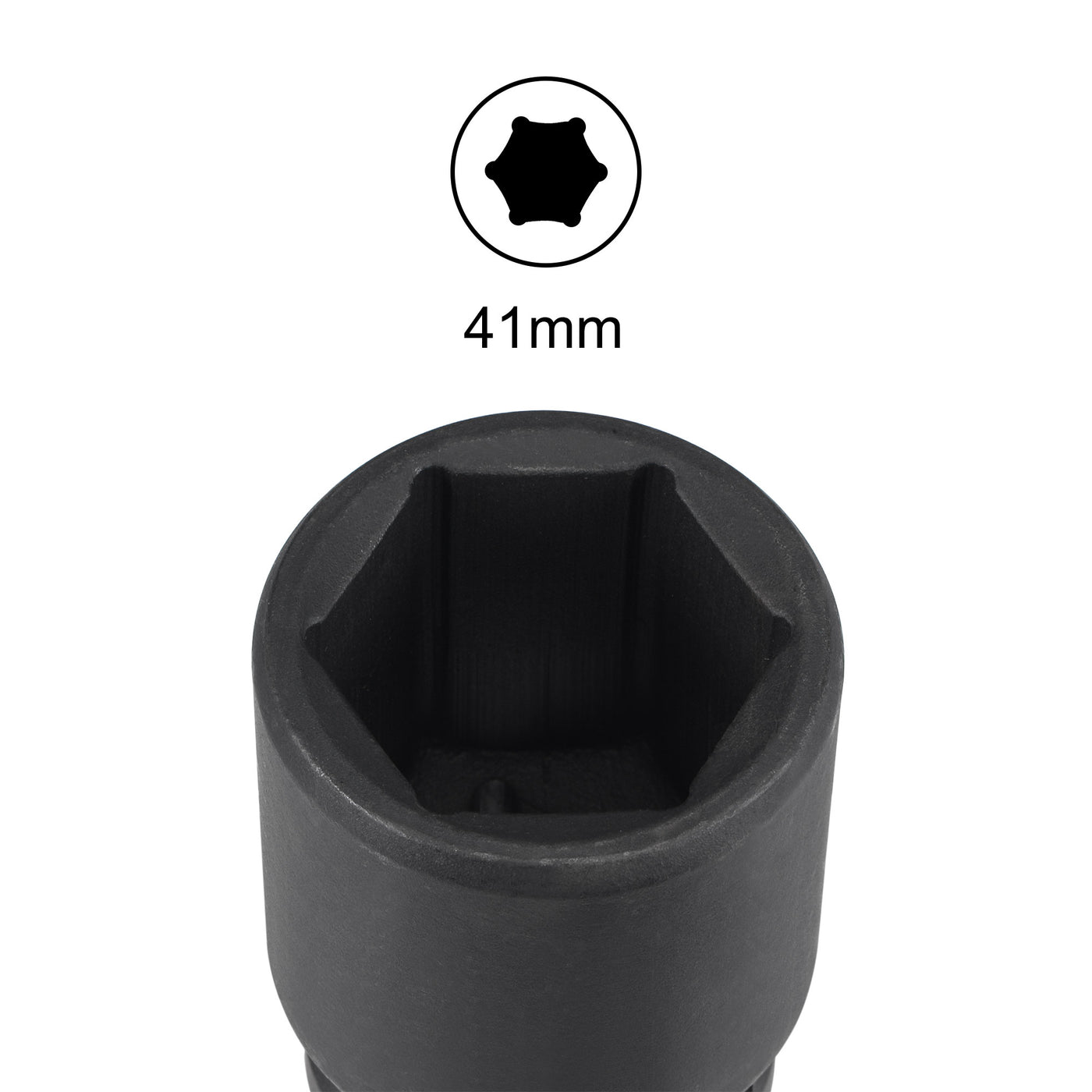 uxcell Uxcell 1" Drive by 41mm 6-Point Impact Socket, CR-MO 80mm Length, Standard Metric Sizes