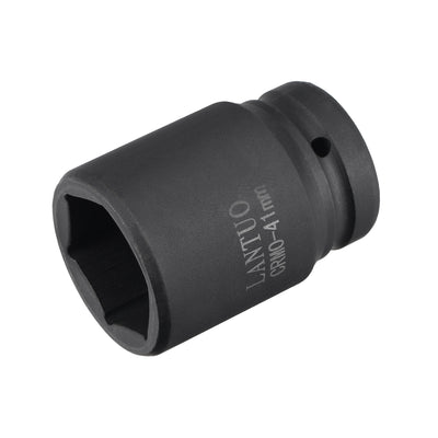 uxcell Uxcell 1" Drive by 41mm 6-Point Impact Socket, CR-MO 80mm Length, Standard Metric Sizes