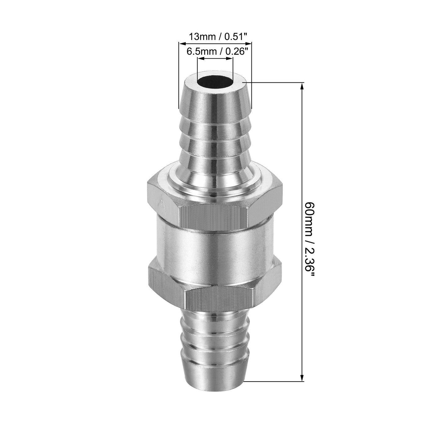 uxcell Uxcell Non-Return One Way Check Valve with Hose Clamps, 13mm Barb OD, for Water Petrol Fuel Line