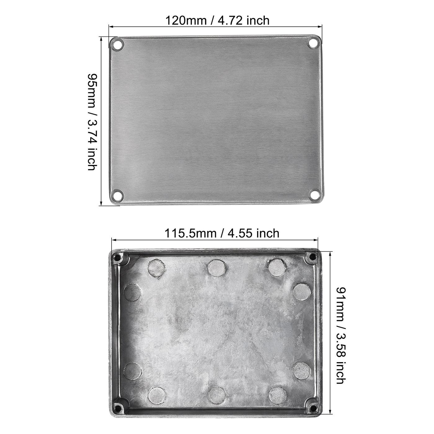 uxcell Uxcell 120mm x 95mm x 37mm Aluminum Boxes Guitar Pedal Effect Enclosure