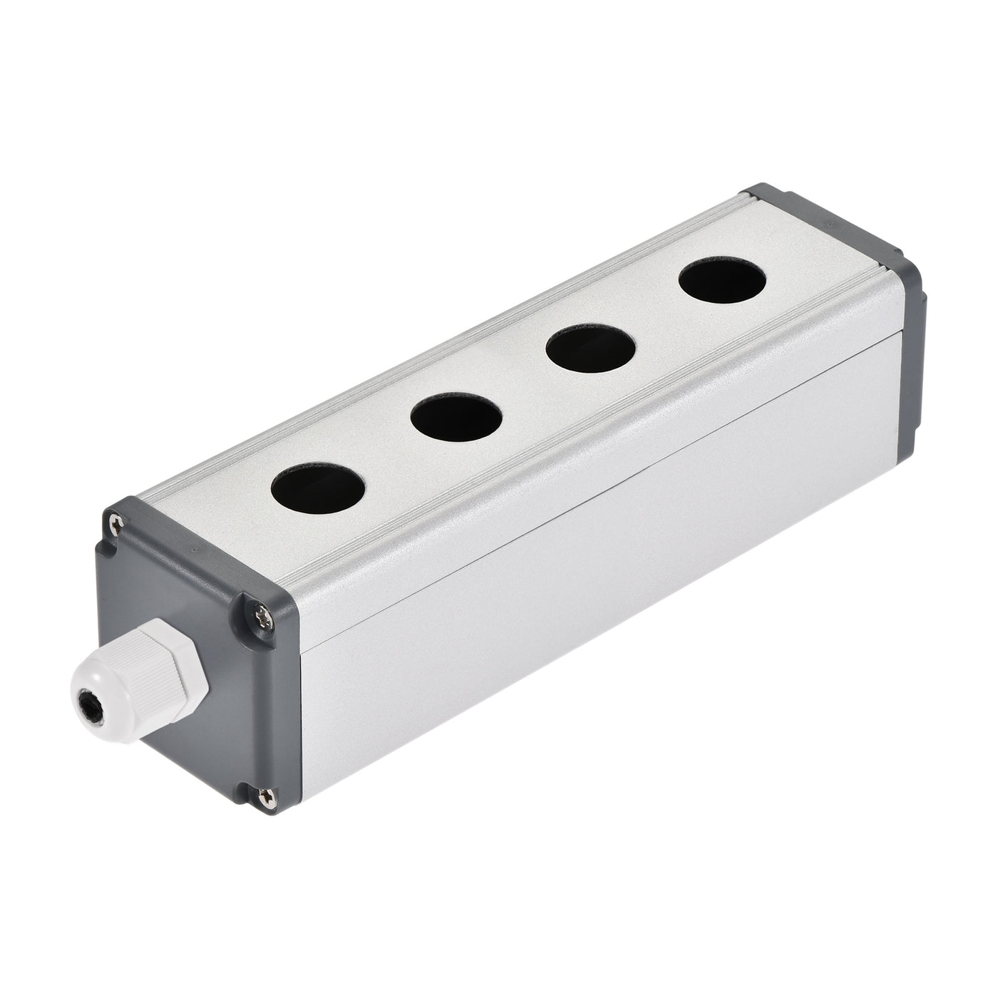 uxcell Uxcell 4 Holes 16mm Aluminum Switch Button Station Box with a PG7 Cable Gland