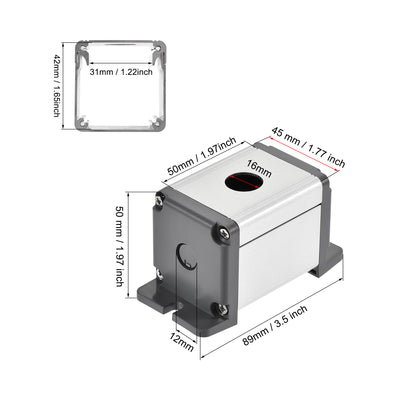 Harfington Uxcell Single Holes 16mm Aluminum Switch Button Station Box with a PG7 Cable Gland and Mounting Base