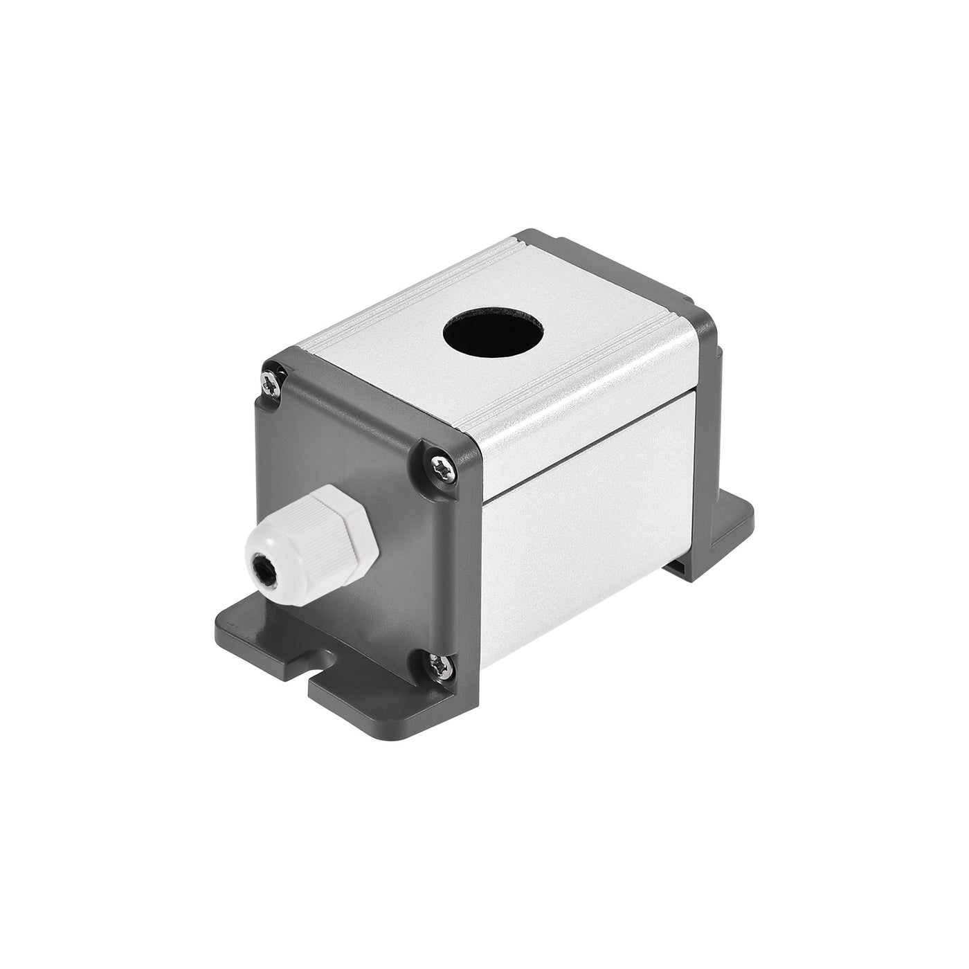 uxcell Uxcell Single Holes 16mm Aluminum Switch Button Station Box with a PG7 Cable Gland and Mounting Base