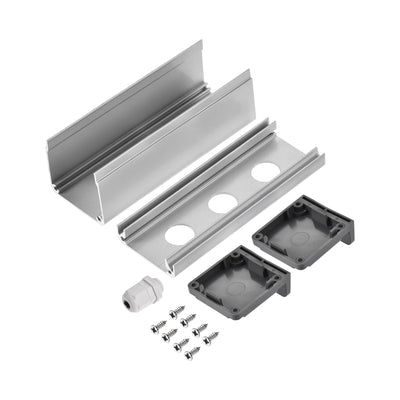 Harfington Uxcell 3 Holes 16mm Aluminum Switch Button Station Box with a PG7 Cable Gland and Mounting Base