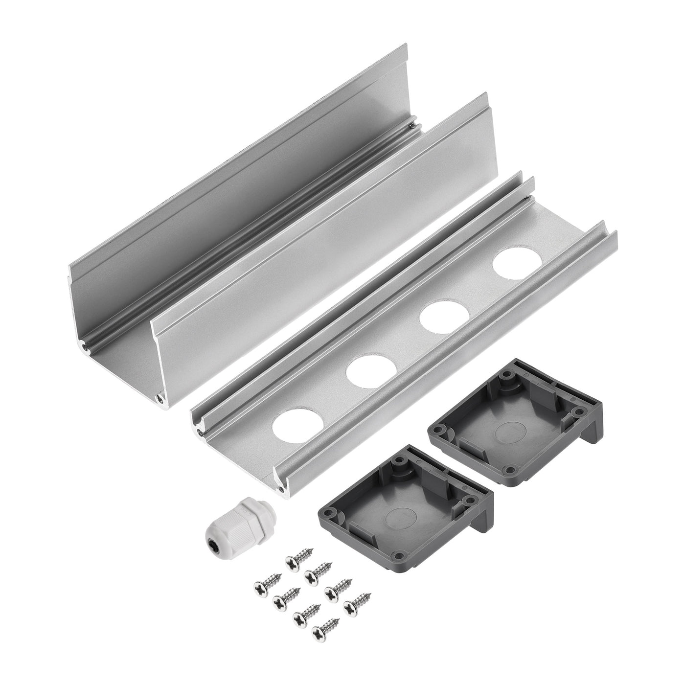 uxcell Uxcell 4 Holes 16mm Aluminum Switch Button Station Box with a PG7 Cable Gland and Mounting Base