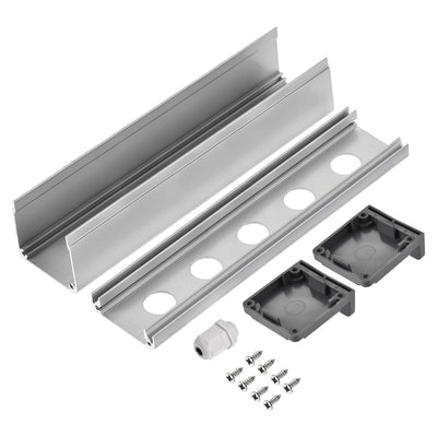 Harfington Uxcell 5 Holes 16mm Aluminum Switch Button Station Box with a PG7 Cable Gland and Mounting Base