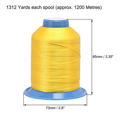 Harfington Uxcell Bonded Polyester Threads Extra-strong 1312 Yards 210D/0.32mm (Snow, 2pcs)