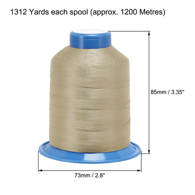 Harfington Uxcell Bonded Polyester Threads Extra-strong 1312 Yards 210D/0.32mm (Snow, 2pcs)