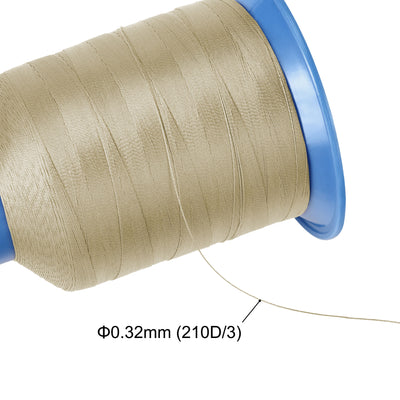 Harfington Uxcell Bonded Polyester Threads Extra-strong 1312 Yards 210D/0.32mm (Snow, 2pcs)