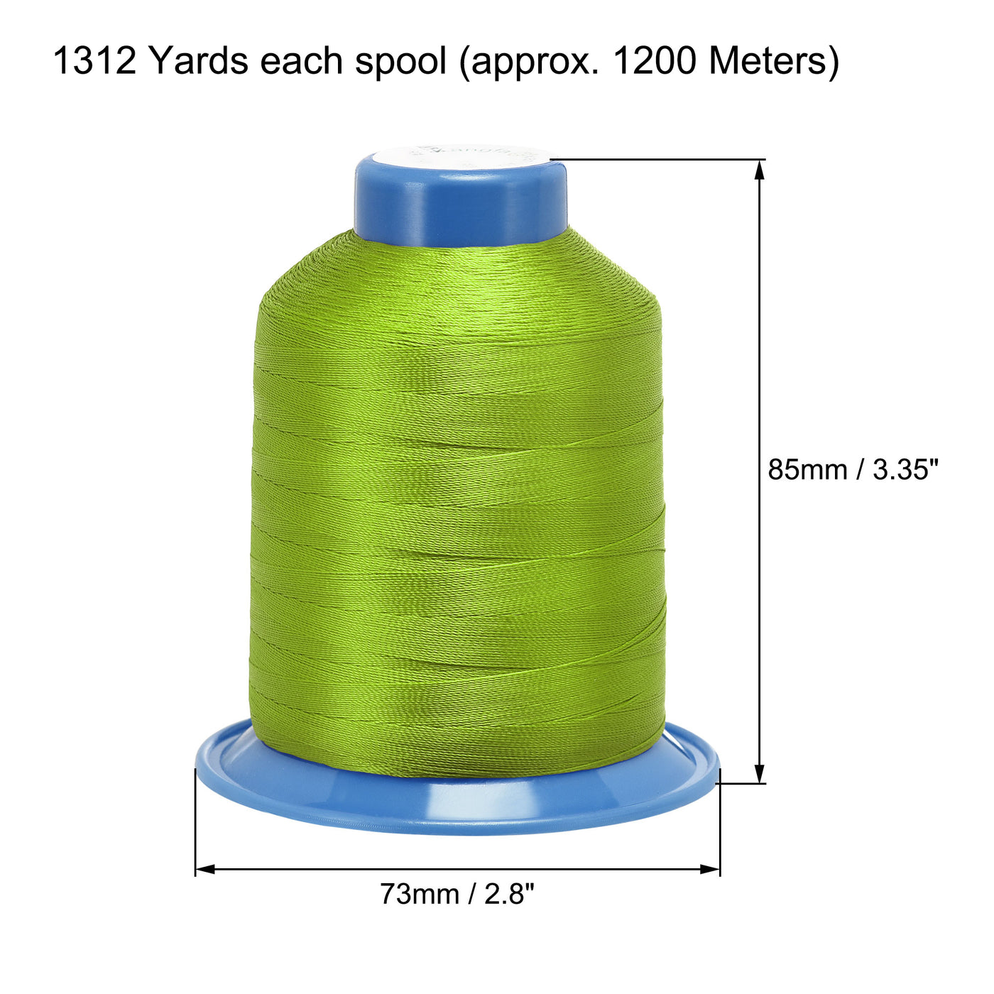 Uxcell Uxcell Bonded Polyester Sewing Threads Extra Strong 1312 Yards 210D/0.32mm Upholstery Thread for Manual and Machine Sews (Green, 2pcs)