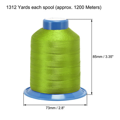 Harfington Uxcell Bonded Polyester Sewing Threads Extra Strong 1312 Yards 210D/0.32mm Upholstery Thread for Manual and Machine Sews (Green, 2pcs)