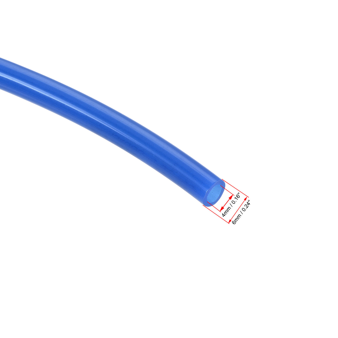 uxcell Uxcell Pneumatic 6mm OD 4mm ID Polyurethane PU Air Hose Tubing Kit 5 Meters Blue