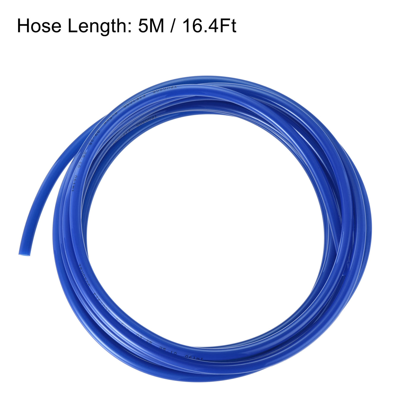 uxcell Uxcell Pneumatic 8mm OD PU Air Hose Tubing Kit 5M Blue with Push to Connect Fittings