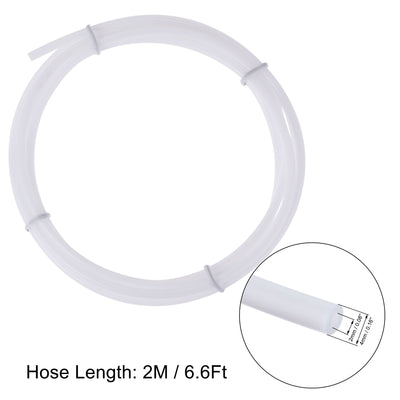 Harfington Uxcell Pneumatic PTFE Air Tubing Kit Hose Air Line Tubing 4mm OD 2M White with M10 G1/8 Push to Connect Fittings