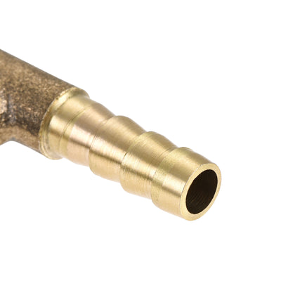 Harfington Uxcell Barb Hose Fitting 16mm OD Tee T Shape Pipe Connector Brass 2Pcs with 6Pcs 13-19mm Hose Clamps