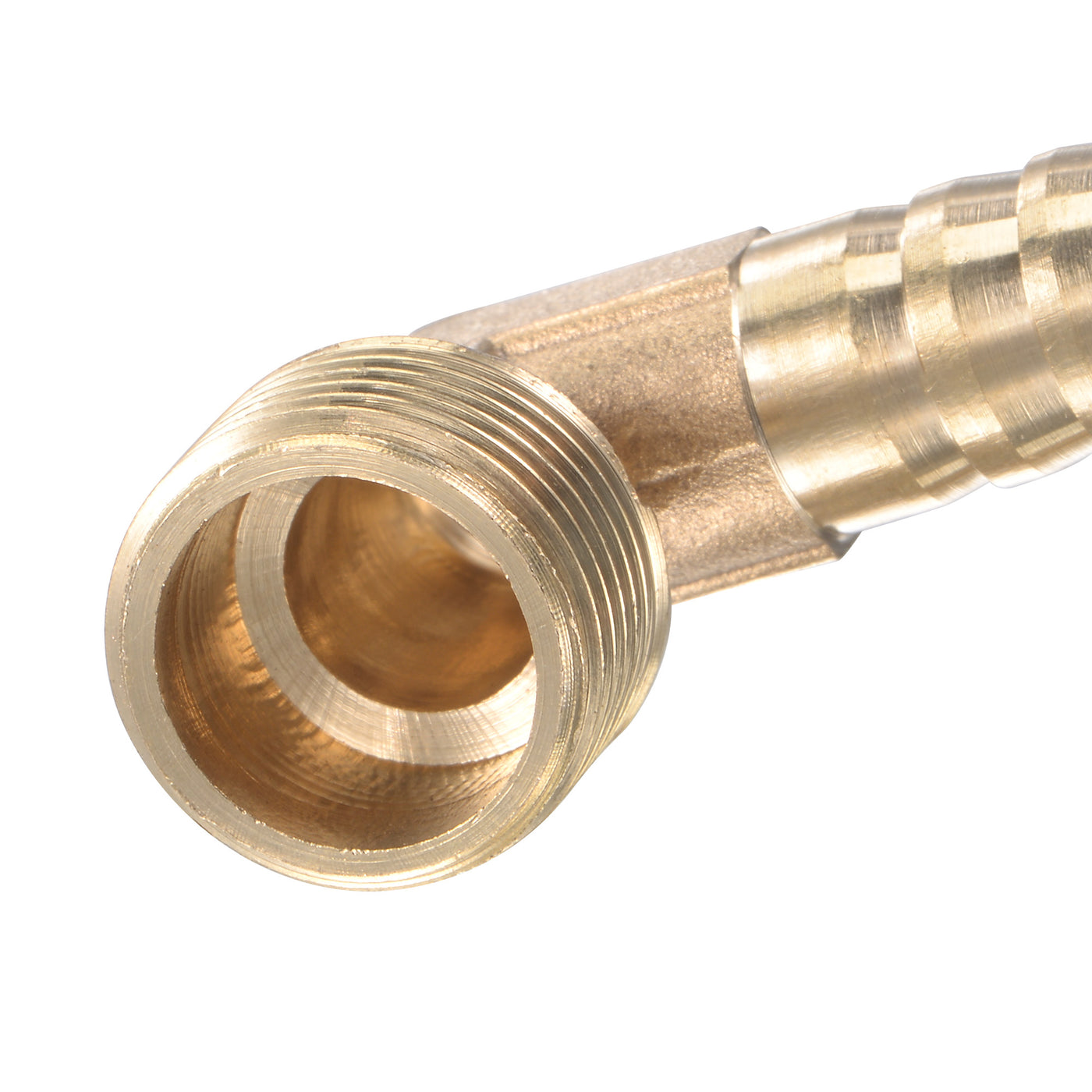 uxcell Uxcell Brass Hose Barbed Fitting Elbow Right Angle Pipe Connector with Stainless Steel Hose Clamps