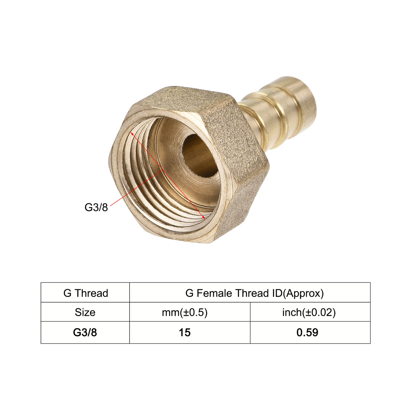 Uxcell Uxcell Messing Barb Schlauchanschluss Adapter Barbed mit Schlauchklemme