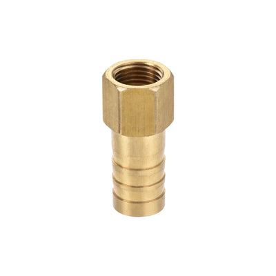 Harfington Uxcell Brass Barb Hose Fitting Connector Adapter 10mm Barbed x G1/8 Female Pipe with 6-12mm Hose Clamp 2Set