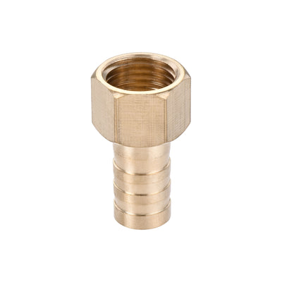 Harfington Uxcell Brass Barb Hose Fitting Connector Adapter 12mm Barbed x G1/4 Female Pipe with 9-16mm Hose Clamp 2Set