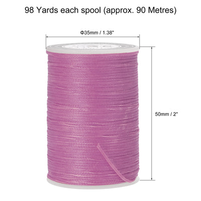 Harfington Uxcell Leather Sewing Thread 98 Yards 150D/0.8mm Polyester Waxed Cord, Pearl