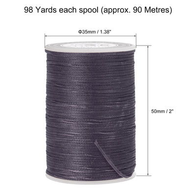 Harfington Uxcell Leather Sewing Thread 98 Yards 150D/0.8mm Polyester Waxed Cord, Pearl