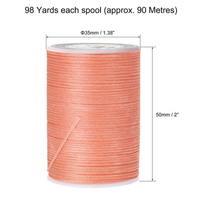 Harfington Uxcell Leather Sewing Thread 98 Yards 150D/0.8mm Polyester Waxed Cord, Pearl