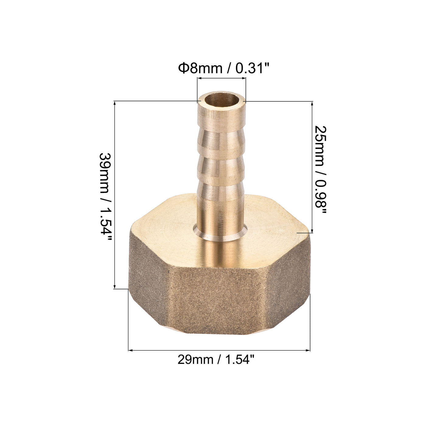 Uxcell Uxcell Messing Schlauchanschluss Adapter Schlauchverbinder Innenrohr mit Edelstahl Schlauchklemme