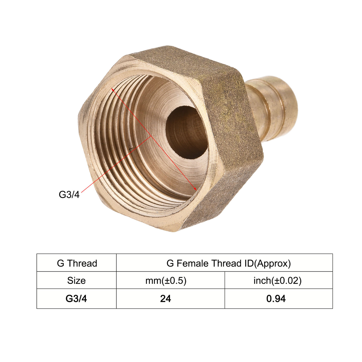 Uxcell Uxcell Messing Schlauchanschluss Adapter Schlauchverbinder Innenrohr mit Edelstahl Schlauchklemme