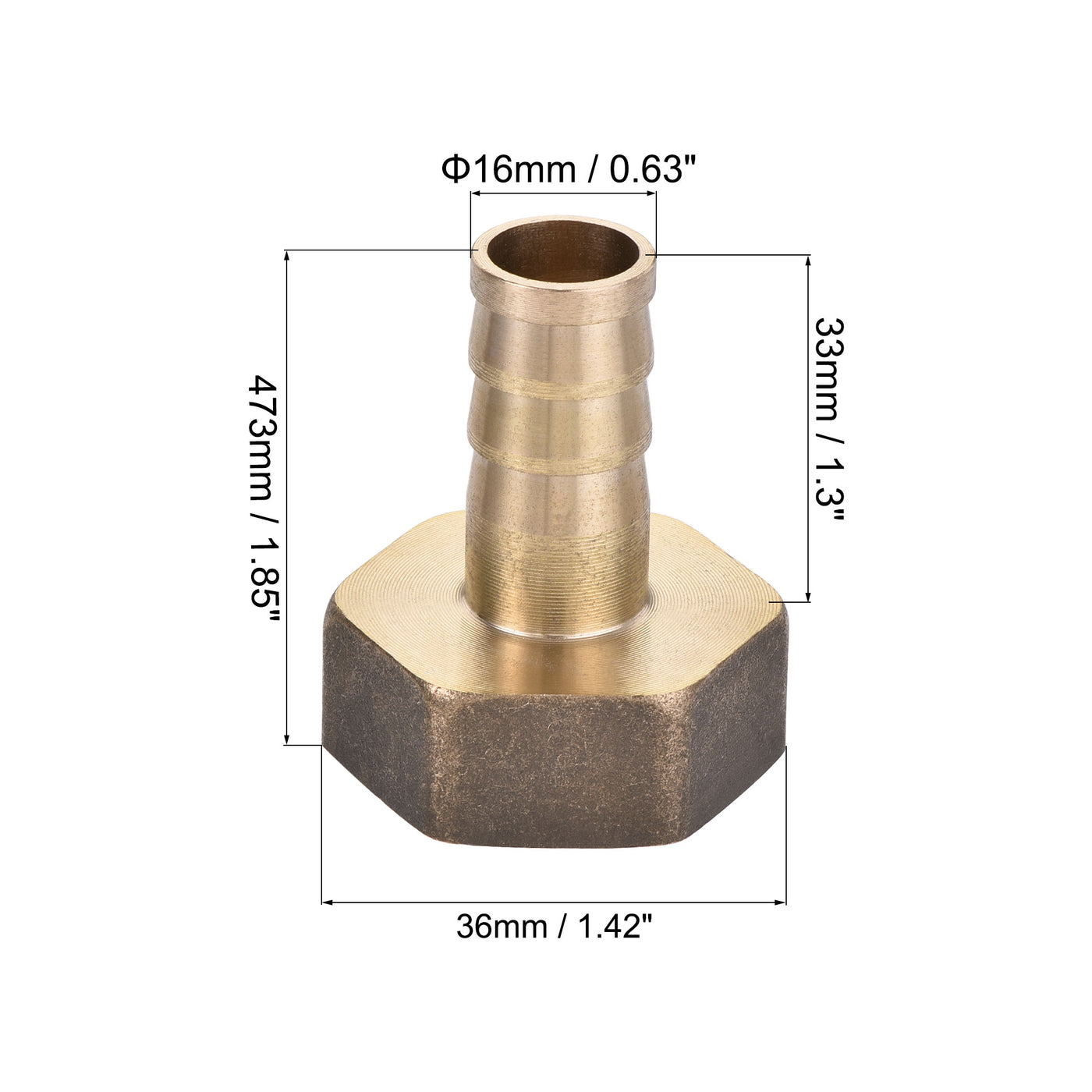 Uxcell Uxcell Messing Schlauchanschluss-Adapter Schlauchanschluss Innenrohr mit Edelstahl Schlauchklemme