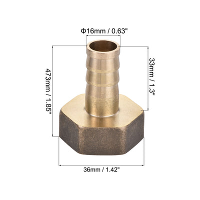 Harfington Uxcell Messing Schlauchanschluss-Adapter Schlauchanschluss Innenrohr mit Edelstahl Schlauchklemme