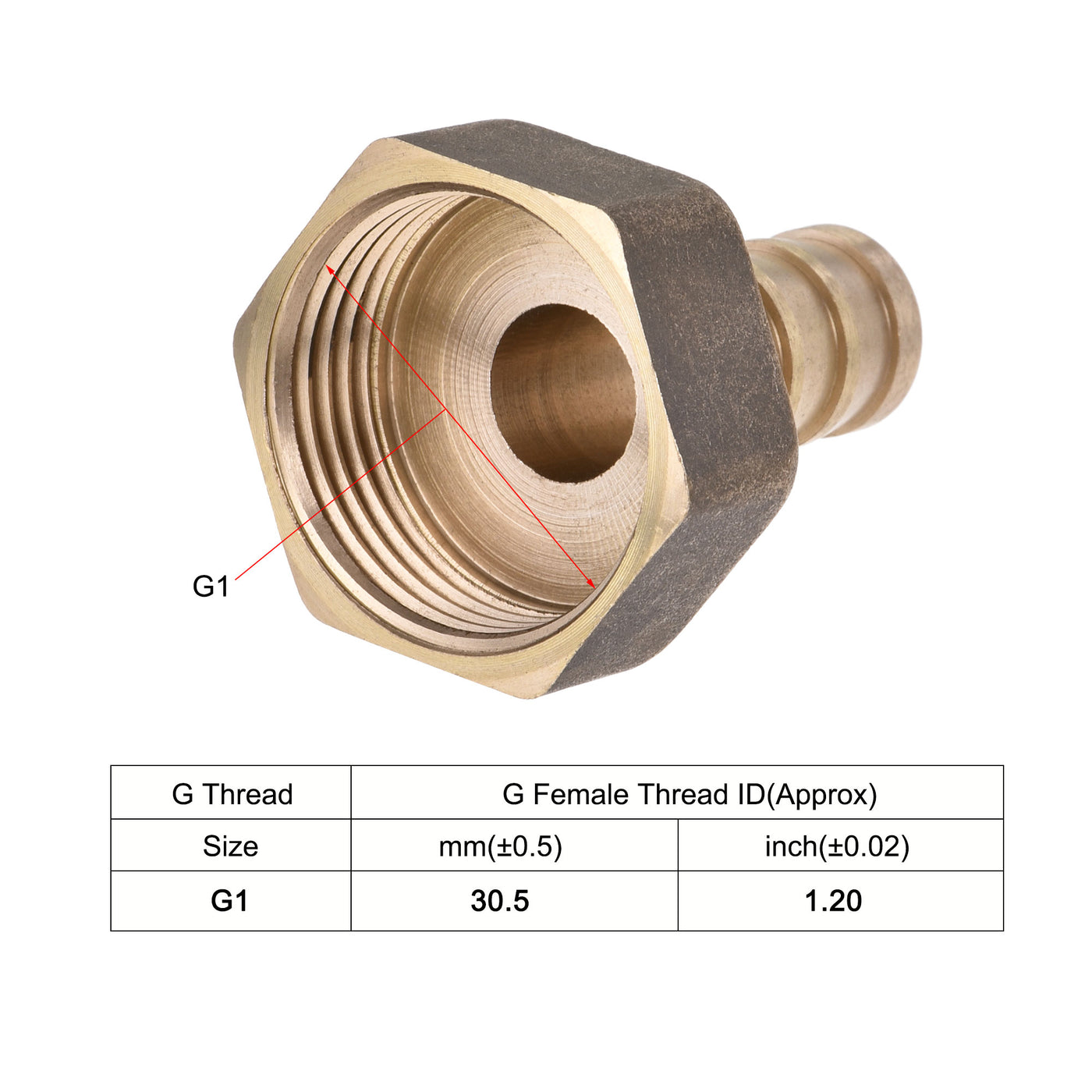 Uxcell Uxcell Messing Schlauchanschluss-Adapter Schlauchanschluss Innenrohr mit Edelstahl Schlauchklemme