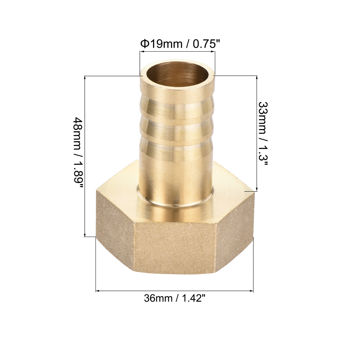 Uxcell Uxcell Messing Schlauchanschluss-Adapter Schlauchanschluss Innenrohr mit Edelstahl Schlauchklemme