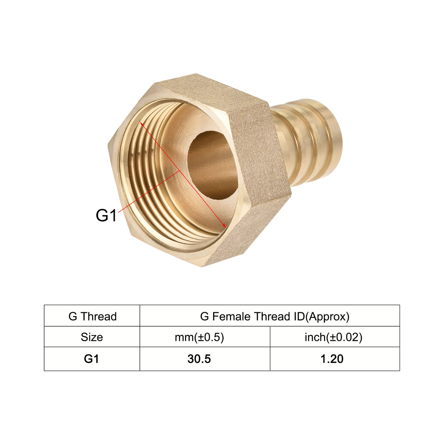 Uxcell Uxcell Messing Schlauchanschluss-Adapter Schlauchanschluss Innenrohr mit Edelstahl Schlauchklemme