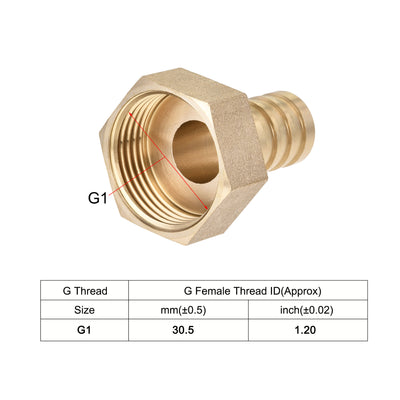 Harfington Uxcell Messing Schlauchanschluss-Adapter Schlauchanschluss Innenrohr mit Edelstahl Schlauchklemme