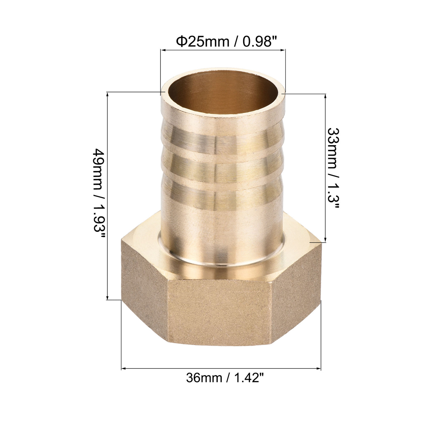 Uxcell Uxcell Messing Schlauchanschluss-Adapter Schlauchanschluss Innenrohr mit Edelstahl Schlauchklemme