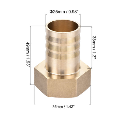 Harfington Uxcell Messing Schlauchanschluss-Adapter Schlauchanschluss Innenrohr mit Edelstahl Schlauchklemme