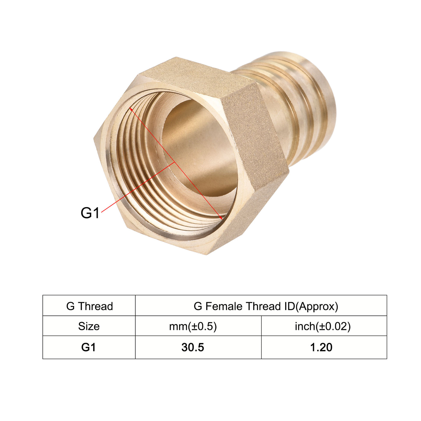 Uxcell Uxcell Messing Schlauchanschluss-Adapter Schlauchanschluss Innenrohr mit Edelstahl Schlauchklemme