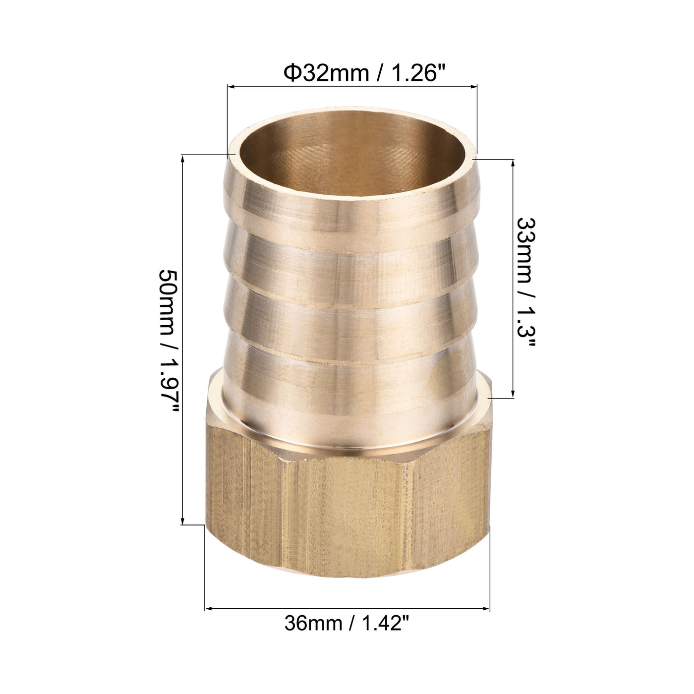 Uxcell Uxcell Messing Schlauchanschluss-Adapter Schlauchanschluss Innenrohr mit Edelstahl Schlauchklemme